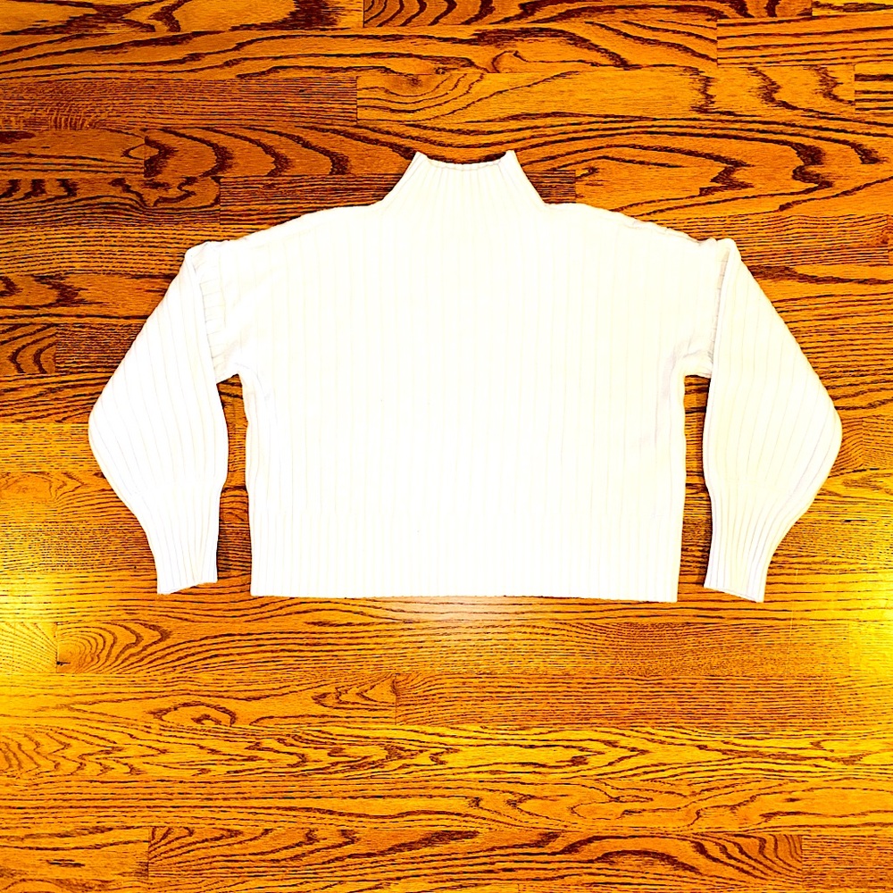Mock-Neck Boxy Cropped Sweater
